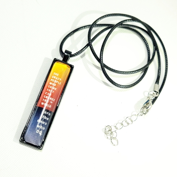 CHANGE THE WORLD Vertical Pendant Necklace - Picture 3 of 8